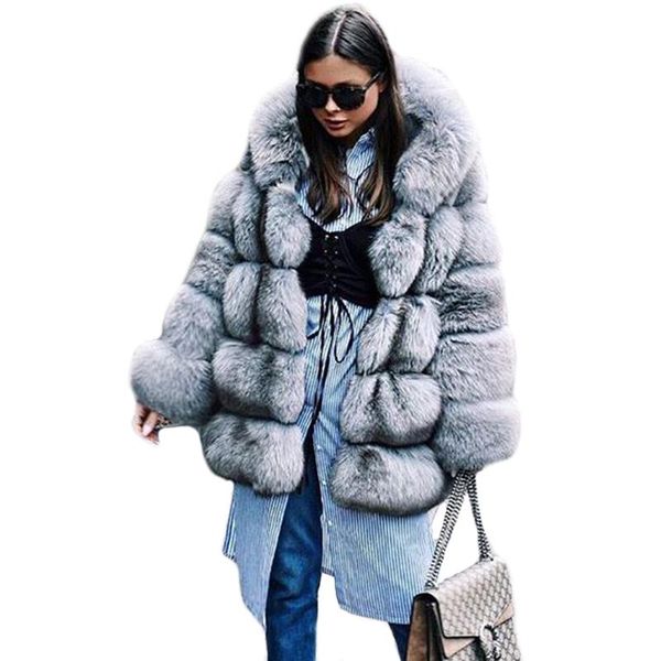 women's fur & faux artificial coat women hooded 2021 winter fashion quality imitation coats long thick jacket ljls075, Black
women's fur & faux artificial coat women hooded 2021 winter fashion quality imitation coats long thick jacket ljls075, Black