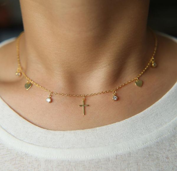 heart cz cross drop charm delicate chain choker stunning gorgeous ladies design statement chunky necklace fashion, Silver
heart cz cross drop charm delicate chain choker stunning gorgeous ladies design statement chunky necklace fashion, Silver