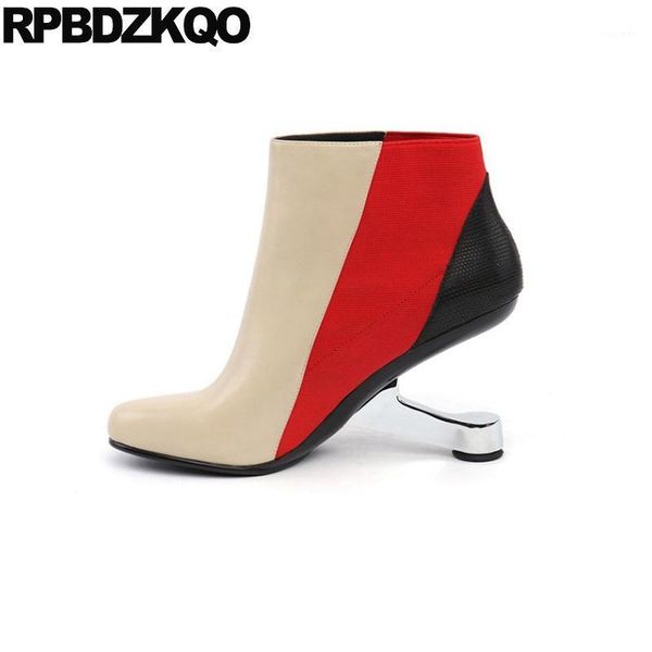 short booties high heel round toe handmade wedge women 2020 autumn genuine leather patchwork metal boots ladies fall suede shoes1, Black
short booties high heel round toe handmade wedge women 2020 autumn genuine leather patchwork metal boots ladies fall suede shoes1, Black