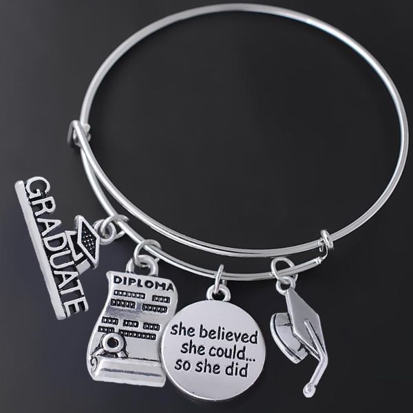 dropship 2020 dr. cap bachelor hat & diploma metal pendant diy student graduation souvenir wire bangle, Black
dropship 2020 dr. cap bachelor hat & diploma metal pendant diy student graduation souvenir wire bangle, Black