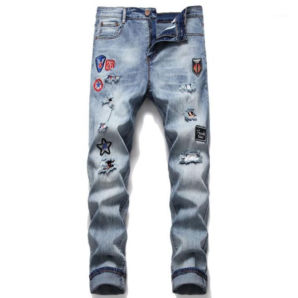 men's jeans mens skinny fashion patchwork biker embroidery long denim pants 2021 starbrand s-xxl1, Blue
men's jeans mens skinny fashion patchwork biker embroidery long denim pants 2021 starbrand s-xxl1, Blue