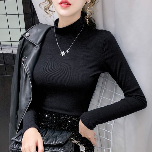 women's autumn dress t-shirt dressformal dress with half high collar and base coat 2020 new cotton simple and versatile slim long sleev, White
women's autumn dress t-shirt dressformal dress with half high collar and base coat 2020 new cotton simple and versatile slim long sleev, White