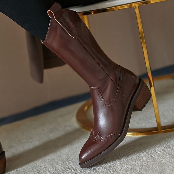 winter mid-calf boots genuine leather round toe platform chunky heels pumps basic shoes woman size 40 41 42, Black
winter mid-calf boots genuine leather round toe platform chunky heels pumps basic shoes woman size 40 41 42, Black