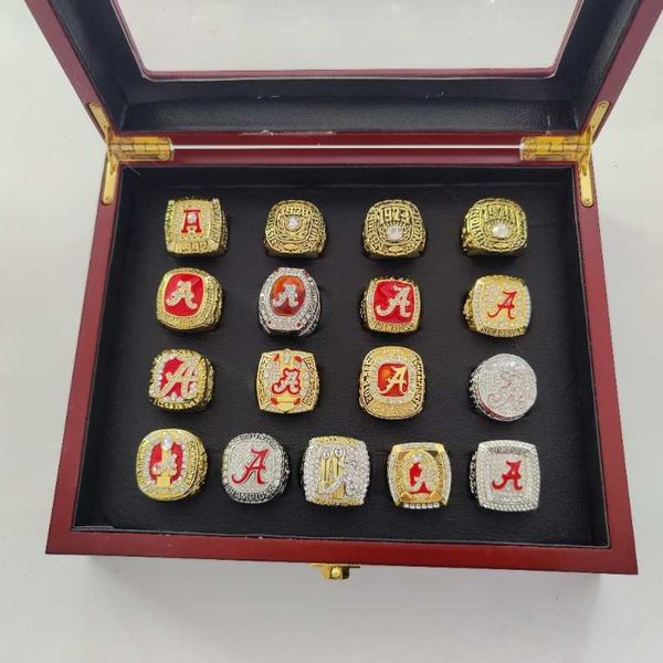17pcs alabama crimson tide national team champions championship ring set with wooden box sport souvenir men fan gift 2020 wholesale, Golden;silver
17pcs alabama crimson tide national team champions championship ring set with wooden box sport souvenir men fan gift 2020 wholesale, Golden;silver