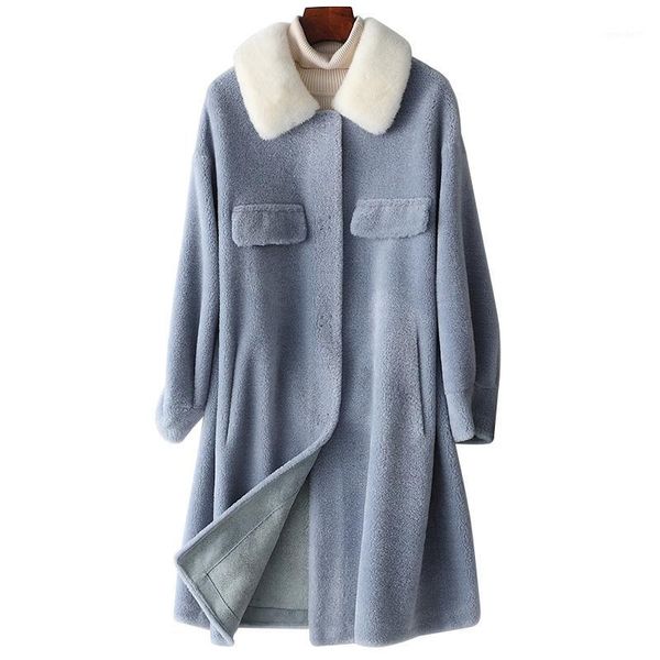 women's fur & faux real coat collar 100% wool jacket autumn winter women clothes 2021 korean sheep shearling suede lining zt39001, Black
women's fur & faux real coat collar 100% wool jacket autumn winter women clothes 2021 korean sheep shearling suede lining zt39001, Black