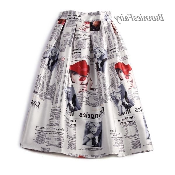 bunniesfairy spring 50s 60s vintage retro lady newspaper print high waist pleated flare midi skirt saia longa plissada t200324, Black
bunniesfairy spring 50s 60s vintage retro lady newspaper print high waist pleated flare midi skirt saia longa plissada t200324, Black