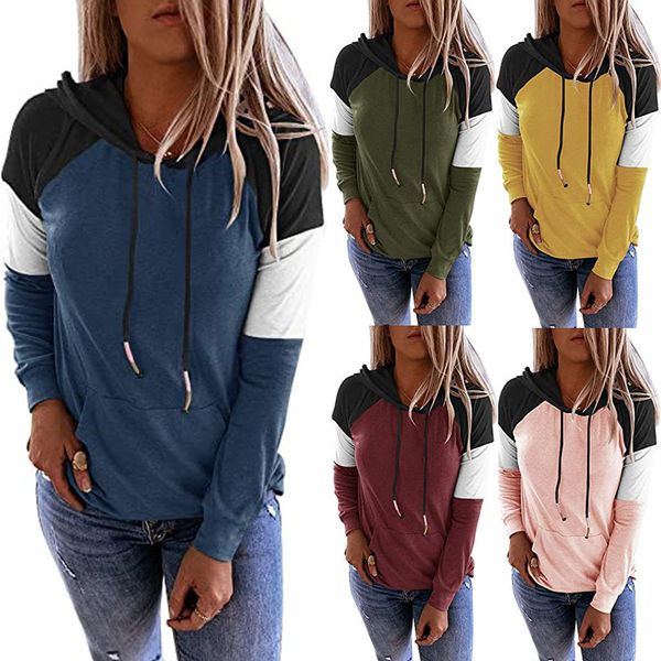 europe and america autumn and winter 2020 long sleeve hooded sweater women's loose fashion color block large size women's style, Black
europe and america autumn and winter 2020 long sleeve hooded sweater women's loose fashion color block large size women's style, Black