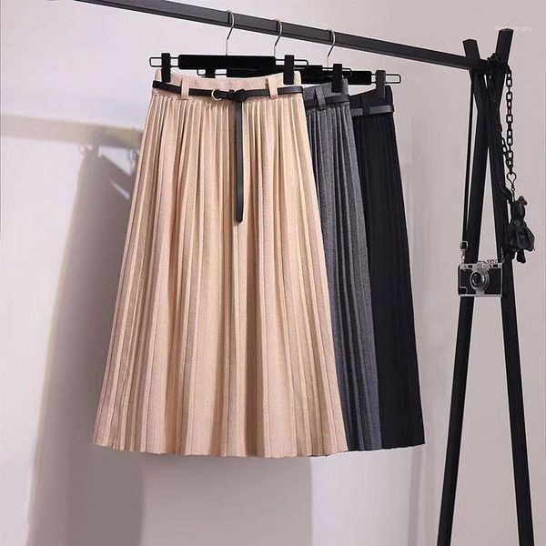 2021 new autumn winter women fashion a-line sashes up pleated long skirts office ladies elegant high waist mid-calf skirts o821, Black
2021 new autumn winter women fashion a-line sashes up pleated long skirts office ladies elegant high waist mid-calf skirts o821, Black