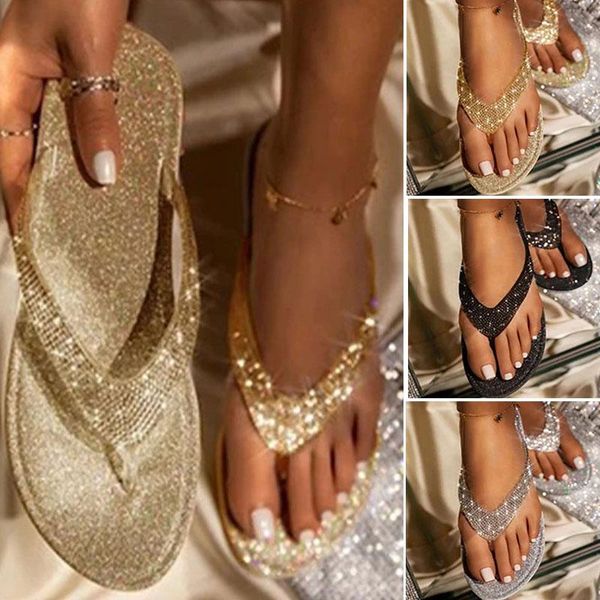 women's rhinestone glitter flat slippers slip on sandals beach summer flip flops xin-shipping, Black
women's rhinestone glitter flat slippers slip on sandals beach summer flip flops xin-shipping, Black
