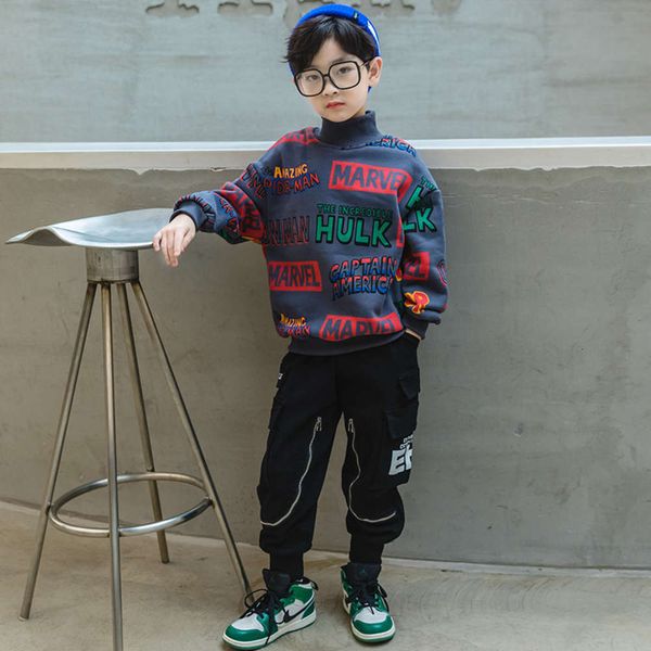 and autumn winter new boys' middle large clothing plush sweater 2020 korean children's thickened turtleneck s0zw, Black
and autumn winter new boys' middle large clothing plush sweater 2020 korean children's thickened turtleneck s0zw, Black