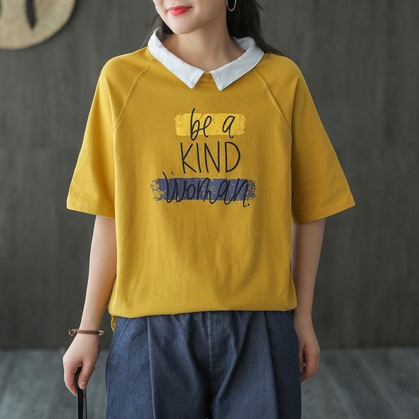 qi yi draw cotton letter collar raglan doll sleeve t-shirt new loose short sleeve top, White
qi yi draw cotton letter collar raglan doll sleeve t-shirt new loose short sleeve top, White