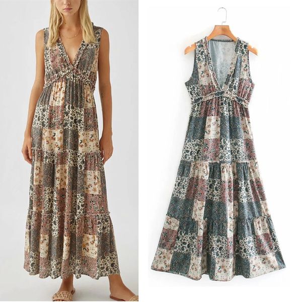 2021 new women summer sleeveless print midi dress woman v-neck patchwork ruffle beach long dresses ladies elastic waistband v6ax, Black;gray
2021 new women summer sleeveless print midi dress woman v-neck patchwork ruffle beach long dresses ladies elastic waistband v6ax, Black;gray