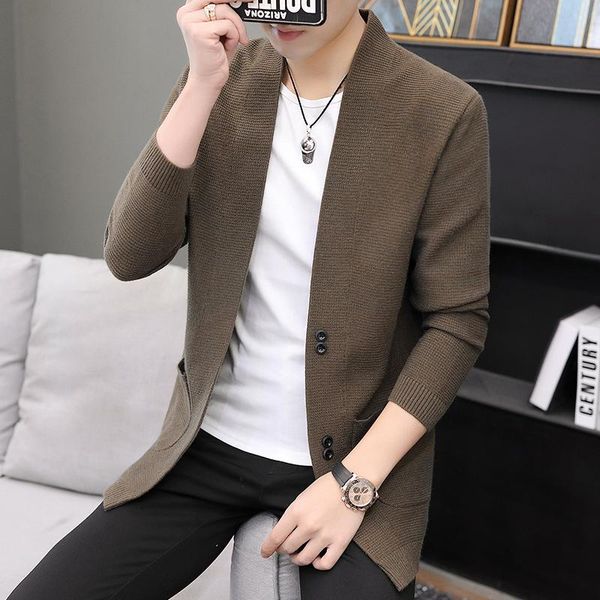 men's sweaters knitted jacket korean version slim fit spring and autumn wear fashion sweater cardigan winter, White;black 
men's sweaters knitted jacket korean version slim fit spring and autumn wear fashion sweater cardigan winter, White;black