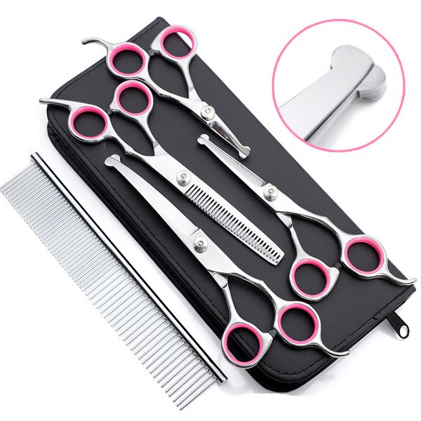 stainless steel dog grooming scissors kit with safety round tip thinning straight curved shears comb for pet jk2012kd
stainless steel dog grooming scissors kit with safety round tip thinning straight curved shears comb for pet jk2012kd