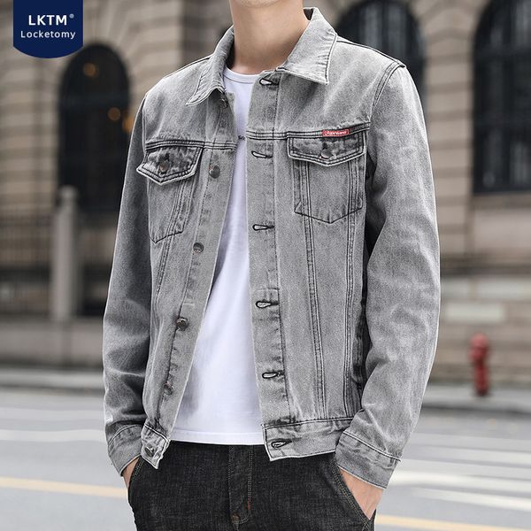 lktm men's #2021 spring new sand washed denim jacket men's trend korean slim jacket, Gray
lktm men's #2021 spring new sand washed denim jacket men's trend korean slim jacket, Gray