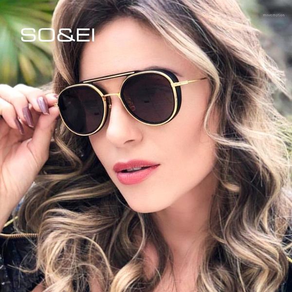 so&ei retro round double bridges women sunglasses brand designer tinted lens eyewear metal punk men sun glasses shades uv4001, White;black
so&ei retro round double bridges women sunglasses brand designer tinted lens eyewear metal punk men sun glasses shades uv4001, White;black