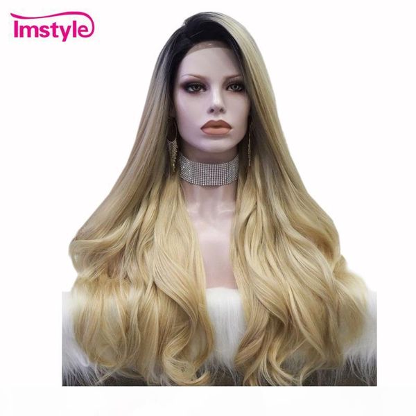 imstyle blonde ombre wig long wavy synthetic lace front wig dark root heat resistant fiber glueless daily wigs for women, Black
imstyle blonde ombre wig long wavy synthetic lace front wig dark root heat resistant fiber glueless daily wigs for women, Black
