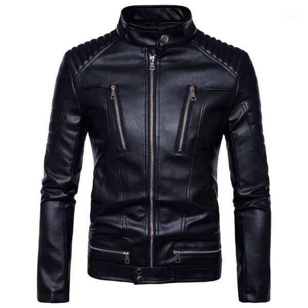 men's washed leather jacket slim motorcycle jersey locomotive leather jacket men's short coat racing suit1, Black
men's washed leather jacket slim motorcycle jersey locomotive leather jacket men's short coat racing suit1, Black