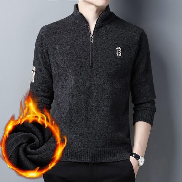 autumn men's thick knitted pullover solid long sleeve turtleneck sweaters half zip warm fleece winter coat clothing 2020 fashion, White;black
autumn men's thick knitted pullover solid long sleeve turtleneck sweaters half zip warm fleece winter coat clothing 2020 fashion, White;black