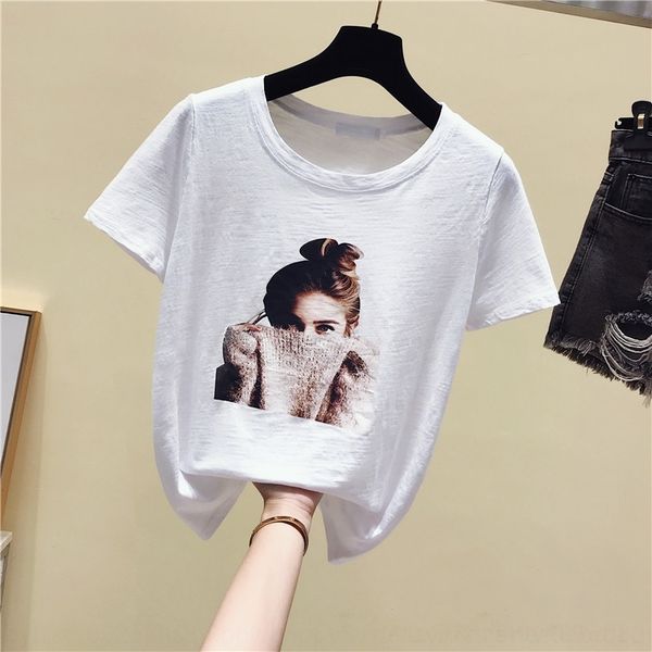lhrc8 white andtshirt loose slub cotton 2019 summer new ball head beauty print versatile t shirtwomen's show thin bottoming shirt haegg
lhrc8 white andtshirt loose slub cotton 2019 summer new ball head beauty print versatile t shirtwomen's show thin bottoming shirt haegg
