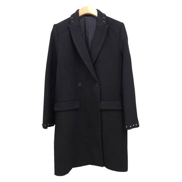 women long blazer coat rivet decor lady office wear fashion mid-length coats outwear with pockets 2020 new, White;black
women long blazer coat rivet decor lady office wear fashion mid-length coats outwear with pockets 2020 new, White;black