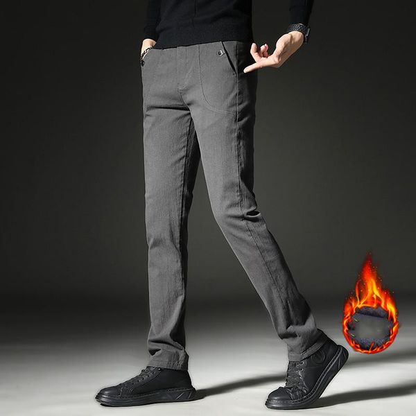 men's pants 2021 brand men winter thick fleece suit formal business trousers straight male smart casual dress 38, Black
men's pants 2021 brand men winter thick fleece suit formal business trousers straight male smart casual dress 38, Black