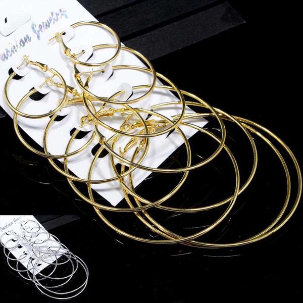 hoop & huggie oversize big circle earring set for women simple style round earrings party jewelry 6 pair /lot, Golden;silver
hoop & huggie oversize big circle earring set for women simple style round earrings party jewelry 6 pair /lot, Golden;silver