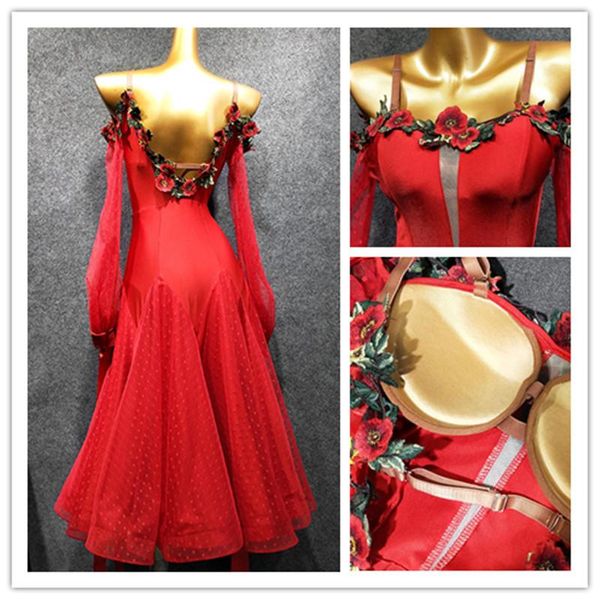 standard ballroom dress viennese waltz dress waltz dance costumes red tango foxtrot dance clothes ball, Black;red
standard ballroom dress viennese waltz dress waltz dance costumes red tango foxtrot dance clothes ball, Black;red