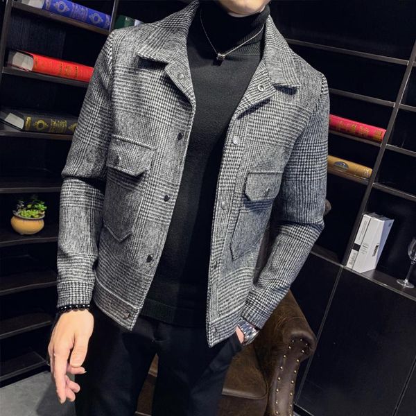 men's wool & blends 2021 winter warm coat korean slim fit mens jackets and coats short section windbreaker classic plaid casaco masculi, Black
men's wool & blends 2021 winter warm coat korean slim fit mens jackets and coats short section windbreaker classic plaid casaco masculi, Black