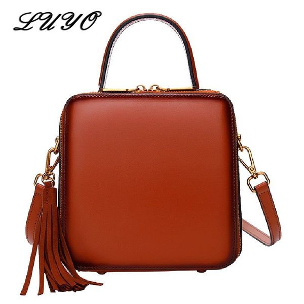 luyo vintage tassel genuine leather bag handbag fashion casual shoulder crossbody bags for women box luxury handbags designer 
luyo vintage tassel genuine leather bag handbag fashion casual shoulder crossbody bags for women box luxury handbags designer