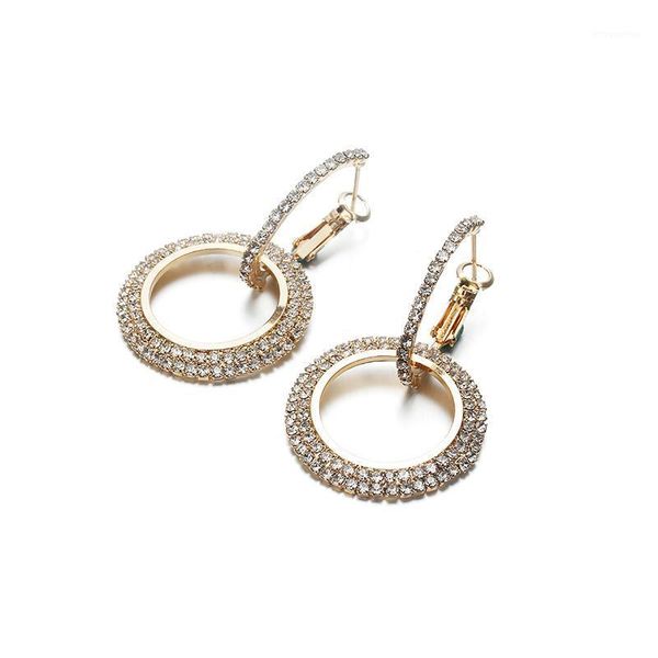 new design elegant crystal earrings for women creative jewelry high-grade round gold color hoop earrings wedding party1, Golden
new design elegant crystal earrings for women creative jewelry high-grade round gold color hoop earrings wedding party1, Golden