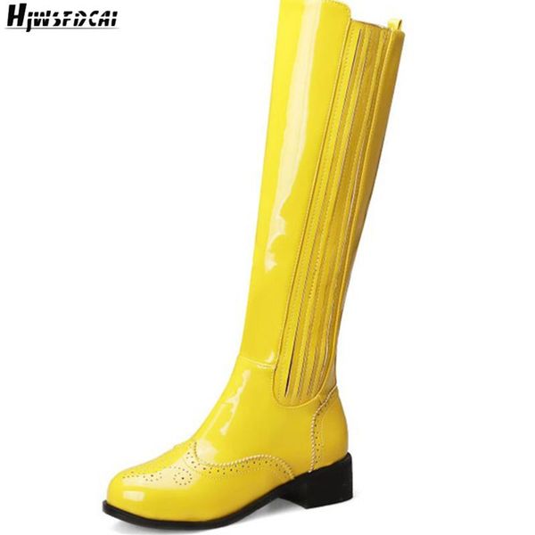 boots hjwsfdcai women wrinkles stripe patent leather high round toe chunky heel ladies plush fur long mujer casual shoes, Black
boots hjwsfdcai women wrinkles stripe patent leather high round toe chunky heel ladies plush fur long mujer casual shoes, Black