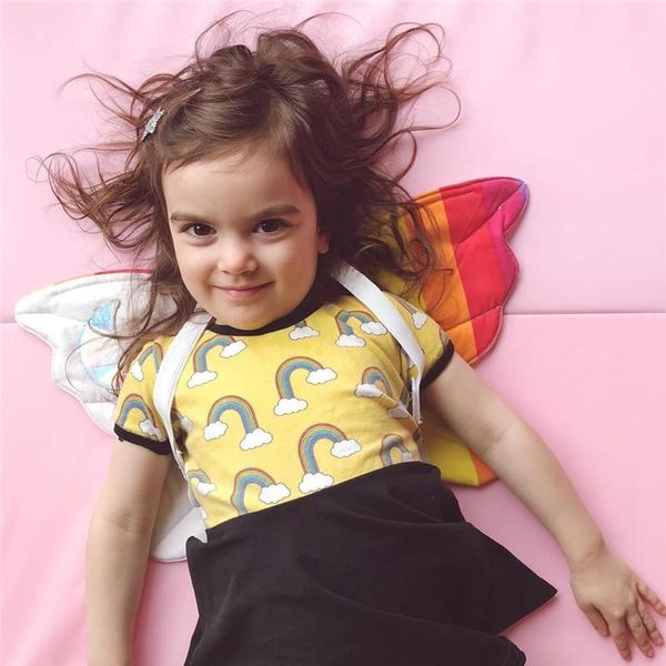 girl's dresses 2021 summer baby girls dress rainbow fashion clothes children garment kids set1, Red;yellow
girl's dresses 2021 summer baby girls dress rainbow fashion clothes children garment kids set1, Red;yellow
