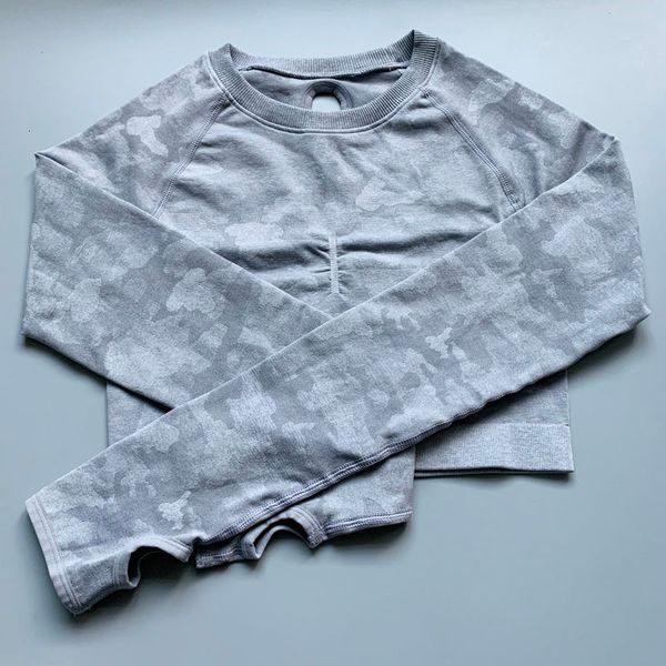 2021 new color camo seamless crop stretchy yoga soft long sleeve workout shirts gym shirt women lw9g, Gray
2021 new color camo seamless crop stretchy yoga soft long sleeve workout shirts gym shirt women lw9g, Gray