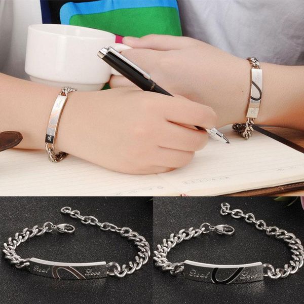 charm bracelets 1pair lovers chain bracelet couple half heart link titanium steel jewelry gift for 88 @ ll@17, Golden;silver
charm bracelets 1pair lovers chain bracelet couple half heart link titanium steel jewelry gift for 88 @ ll@17, Golden;silver