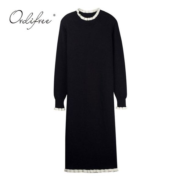 ordi2021 autumn winter women knitted dress long sleeve cute girls warm thick loose black sweater dress, Black;gray
ordi2021 autumn winter women knitted dress long sleeve cute girls warm thick loose black sweater dress, Black;gray