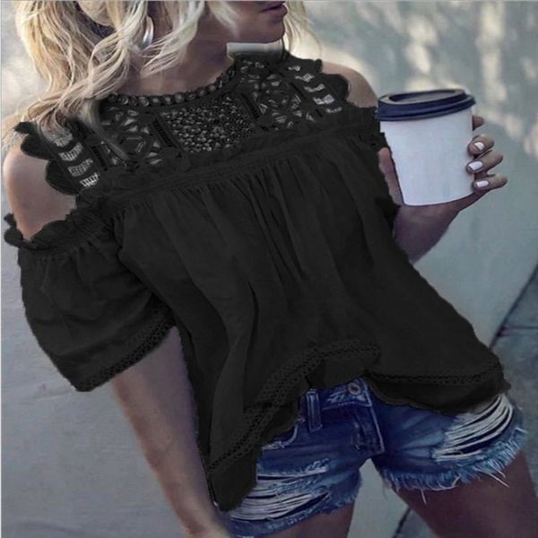 2019 new round neck shoulder hollow middle sleeve 2019 new women's shirt round neck shoulder hollow women's middle sleeve shirt h7, White
2019 new round neck shoulder hollow middle sleeve 2019 new women's shirt round neck shoulder hollow women's middle sleeve shirt h7, White