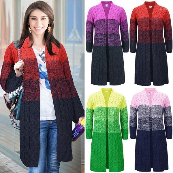 2020 fall/winter women's long cardigan woolen coat lantern sleeve loose splicing color casual knit jacket ladies sweater1, White
2020 fall/winter women's long cardigan woolen coat lantern sleeve loose splicing color casual knit jacket ladies sweater1, White