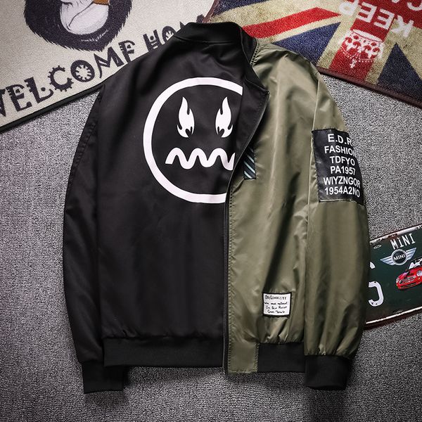 men reversible jacket 2019 spring autumn new casual double-faced baseball jacket men bomber jacket coat for male t200319, Black;brown
men reversible jacket 2019 spring autumn new casual double-faced baseball jacket men bomber jacket coat for male t200319, Black;brown