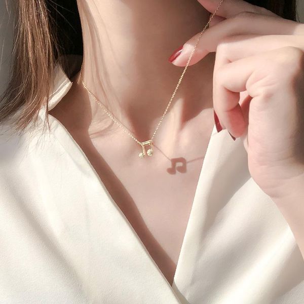 chains simple musical note gold color cubic zirconia clavicle chain necklace for women girls dainty korean jewelry gifts sn2363, Silver
chains simple musical note gold color cubic zirconia clavicle chain necklace for women girls dainty korean jewelry gifts sn2363, Silver