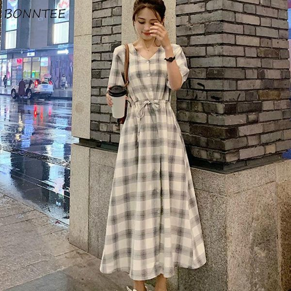 dress women retro plaid summer temperament female maxi casual lace up skinny tunic v-neck high waist trendy streetwear harajuku, White;black
dress women retro plaid summer temperament female maxi casual lace up skinny tunic v-neck high waist trendy streetwear harajuku, White;black