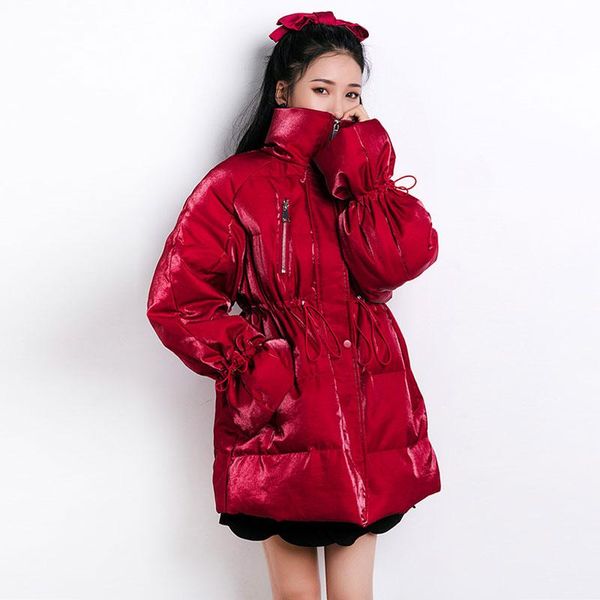 thick winter women down coat trumpet sleeve mid-length jacket 2020 new korean slim jackets warm outerwear women's parka dh56, Black
thick winter women down coat trumpet sleeve mid-length jacket 2020 new korean slim jackets warm outerwear women's parka dh56, Black