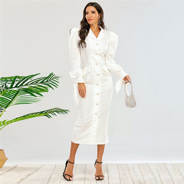 2020 осень новый элегантный изящный элегантный bubble sleeve tight талии однобортный тонкий мода v-образным вырезом платья женские платья, White;black
2020 осень новый элегантный изящный элегантный bubble sleeve tight талии однобортный тонкий мода v-образным вырезом платья женские платья, White;black