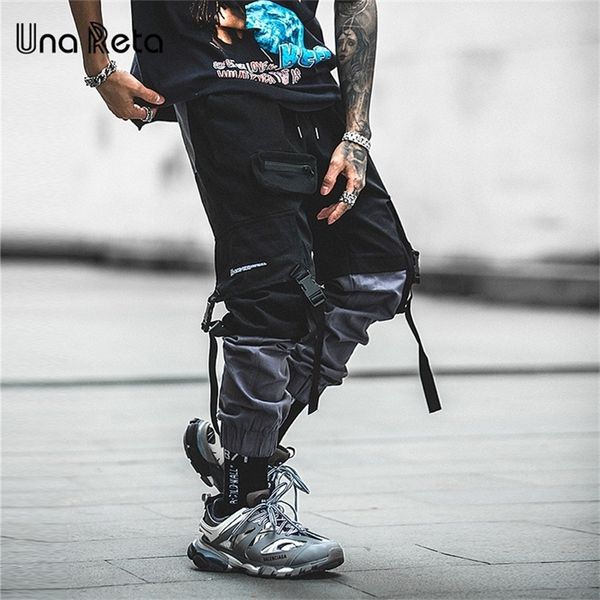 una reta man new fashion streetwear stitching color joggers hip hop long elastic waist cargo pants men 201222, Black
una reta man new fashion streetwear stitching color joggers hip hop long elastic waist cargo pants men 201222, Black
