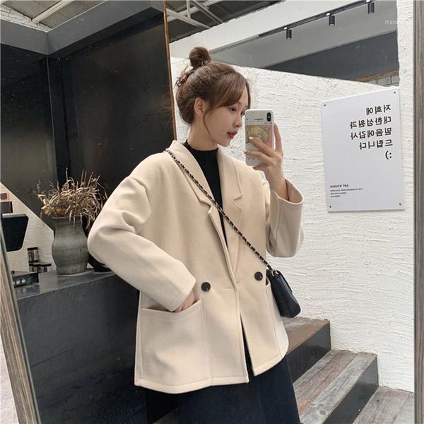 short woolen coat women's new korean version 2020 spring all-match woolen coat suit collar autumn winter ladies a7931, Tan;black
short woolen coat women's new korean version 2020 spring all-match woolen coat suit collar autumn winter ladies a7931, Tan;black