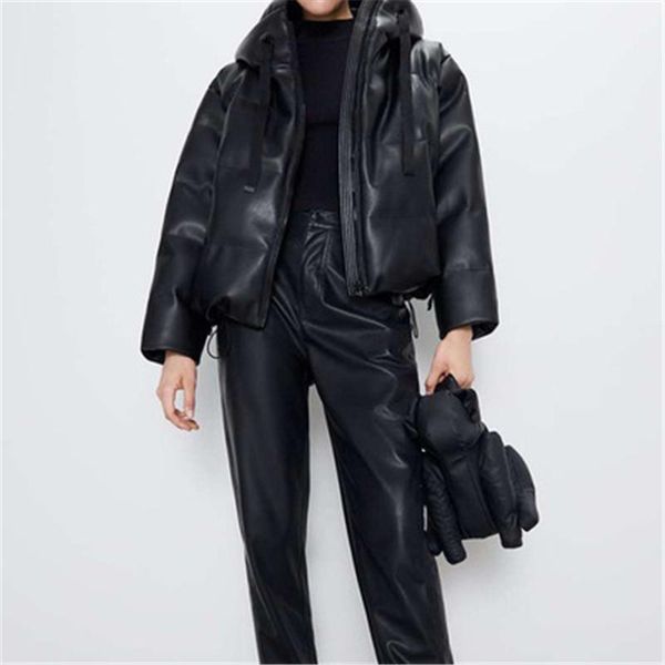 hooded faux leather parkas women elegant zipper cotton jackets ladies pu jackets women hooded leather coats female winter jacket, Black
hooded faux leather parkas women elegant zipper cotton jackets ladies pu jackets women hooded leather coats female winter jacket, Black
