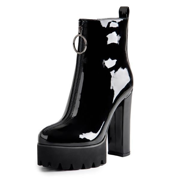 onlymaker women's comfy elastic platform boots round toe chunky high heel pull on ankle booties patent leather boots y200723, Black
onlymaker women's comfy elastic platform boots round toe chunky high heel pull on ankle booties patent leather boots y200723, Black