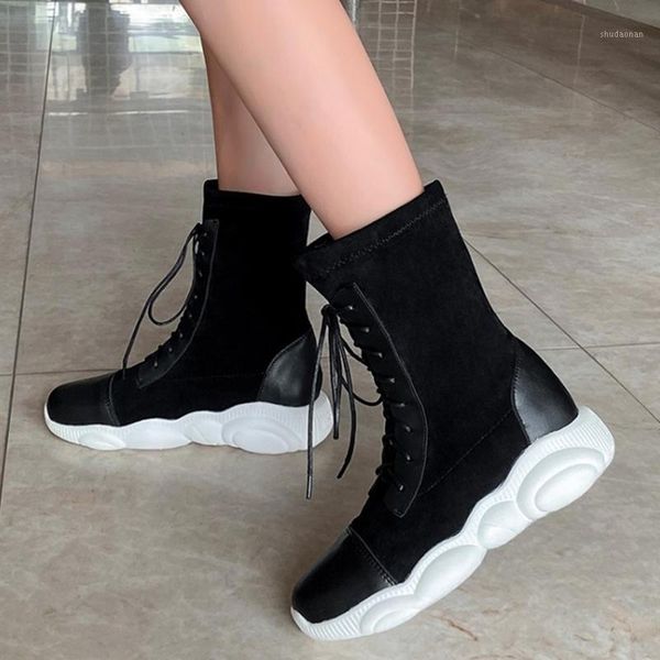 boots fashion soft thick bottom lace up women ankle ladies home outside flat heel booties customized big size 461, Black
boots fashion soft thick bottom lace up women ankle ladies home outside flat heel booties customized big size 461, Black