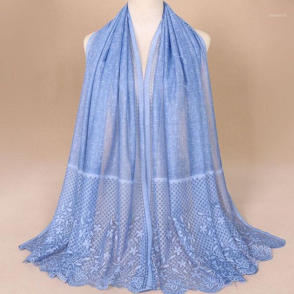 new 2018 winter double side lace embroidery islamic hijab scarf muslim head scarf cotton plain shawl islamic veil 180x80m1, Red