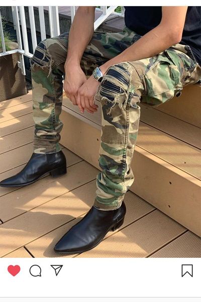 jeans for men 2020 camouflage printed patchwork biker jeans for moto slim fit straight army green pockets cargo, Blue
jeans for men 2020 camouflage printed patchwork biker jeans for moto slim fit straight army green pockets cargo, Blue